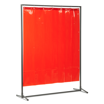 Stellwand / Schutzwand VIPER 1300 mit Vorhang 1600 x 1400 mm Orange